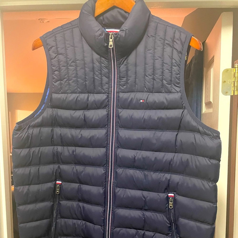 Tommy Hilfiger Navy Quilted Vest Mens (Large Tall)